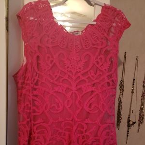 Cute Lace Pink Top